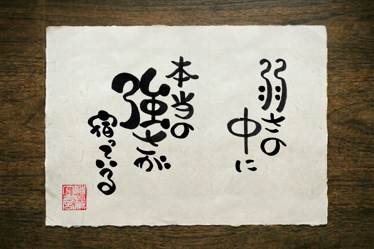 十六の筆文字作品